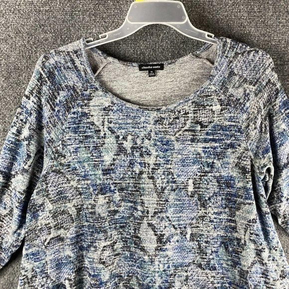 Chacha Vente Blouse 1X Women's 3/4 Sleeve Polyester Blend Adults - Picture 2 of 8